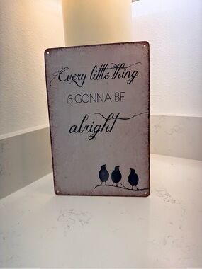 Every Little Thing Wall Sign - Beige with Black Birds